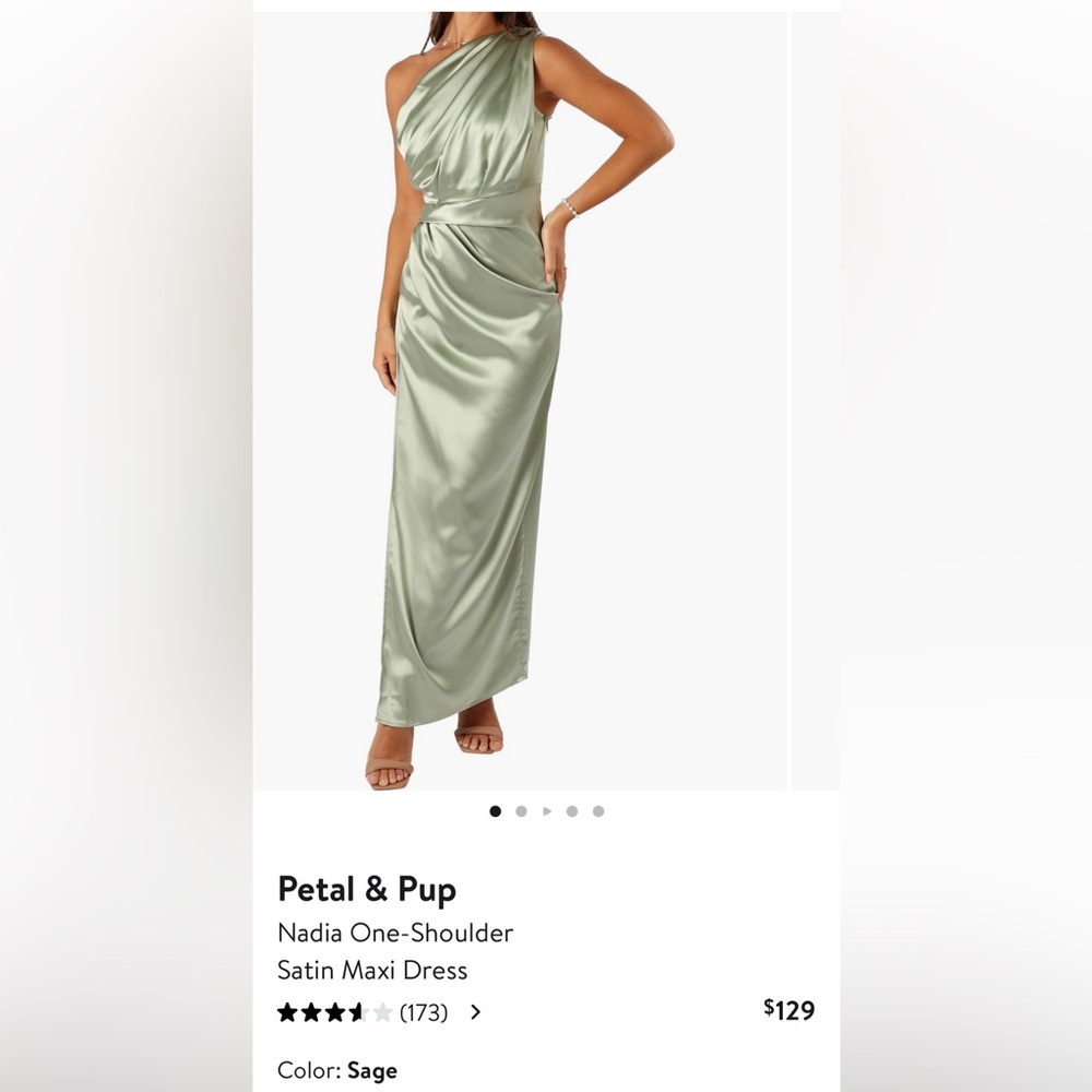 Elegant Satin Maxi Dress in Sage Green